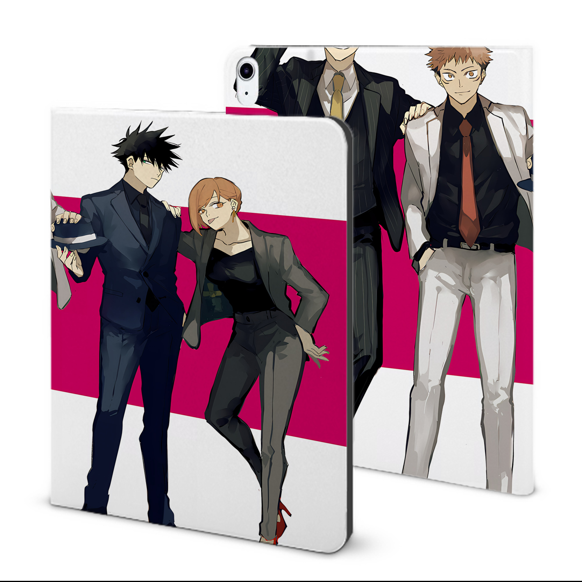 （画像用） 呪術廻戦 Jujutsu Kaisen IPad ケース ブック型 PUレザー TPU 耐衝撃 軽量 薄型 ペン収納なし 全面保護 IPad 各モデル対応